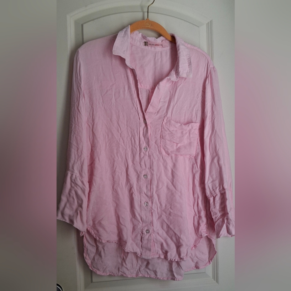 Chelsea & Violet Rayob Womens Blouse Sz MEDIUM TRAVEL  Summer Easter Beach Light